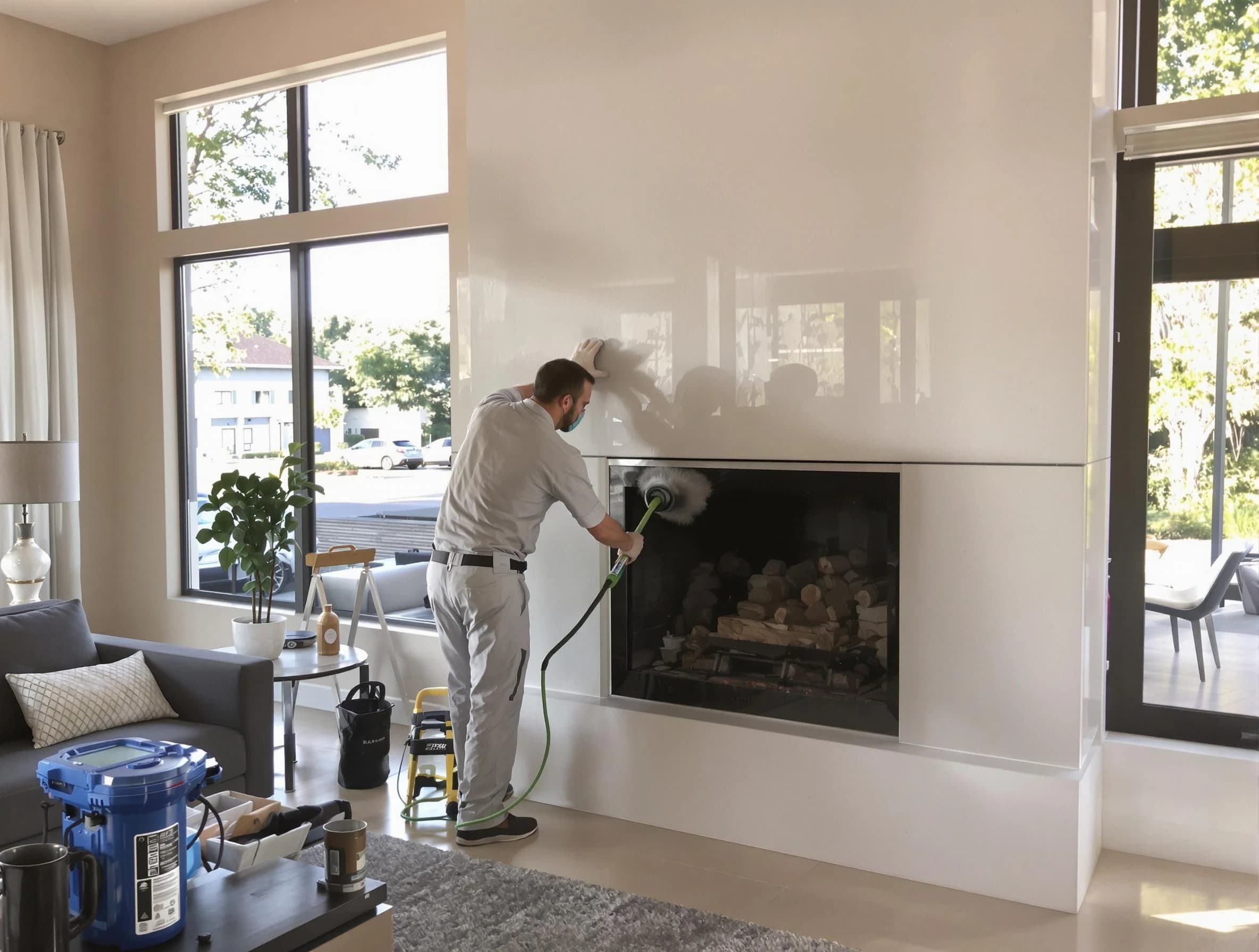 Lehi Chimney Sweep performing thorough soot removal in Lehi, UT