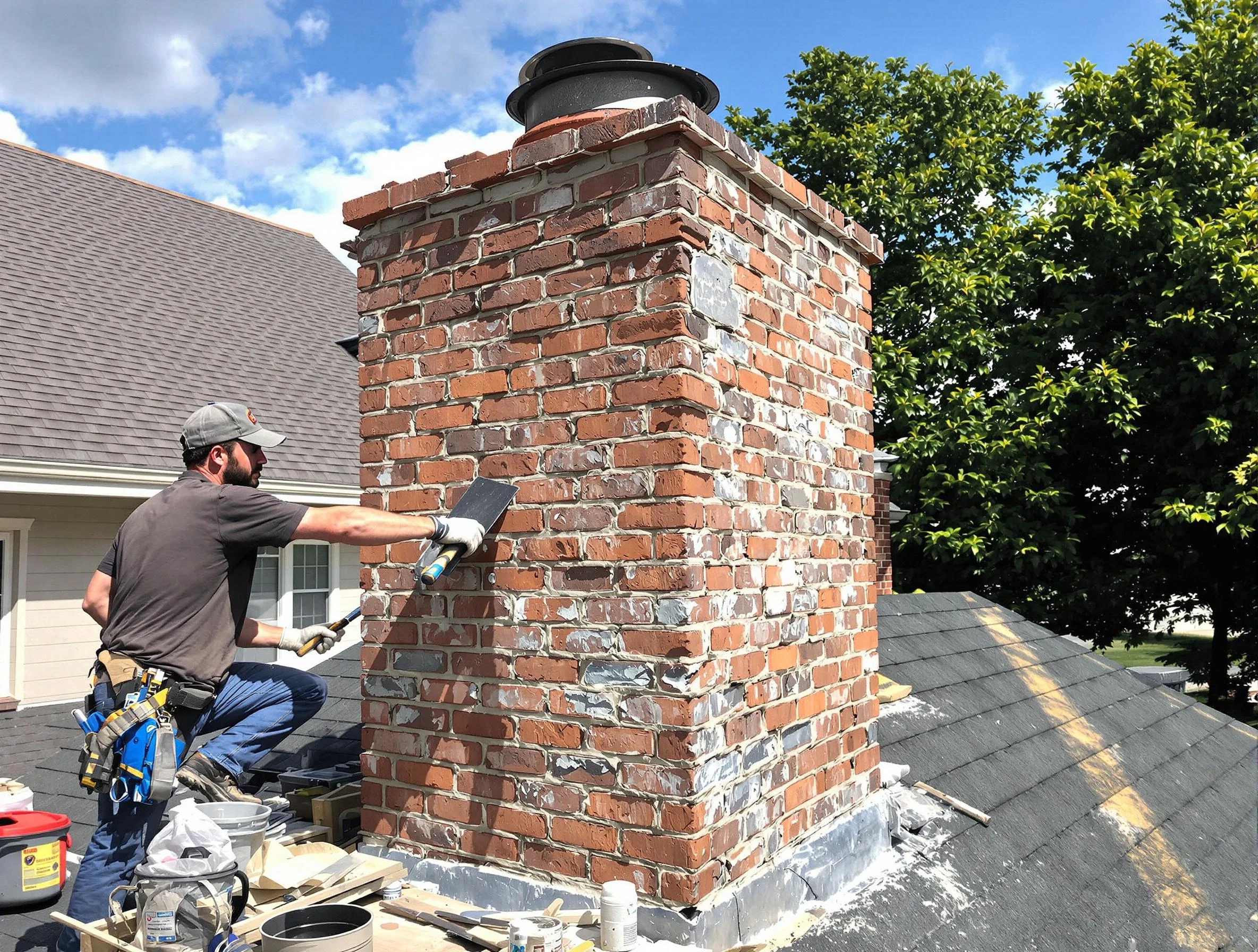 Completed chimney rebuild by Lehi Chimney Sweep in Lehi, UT