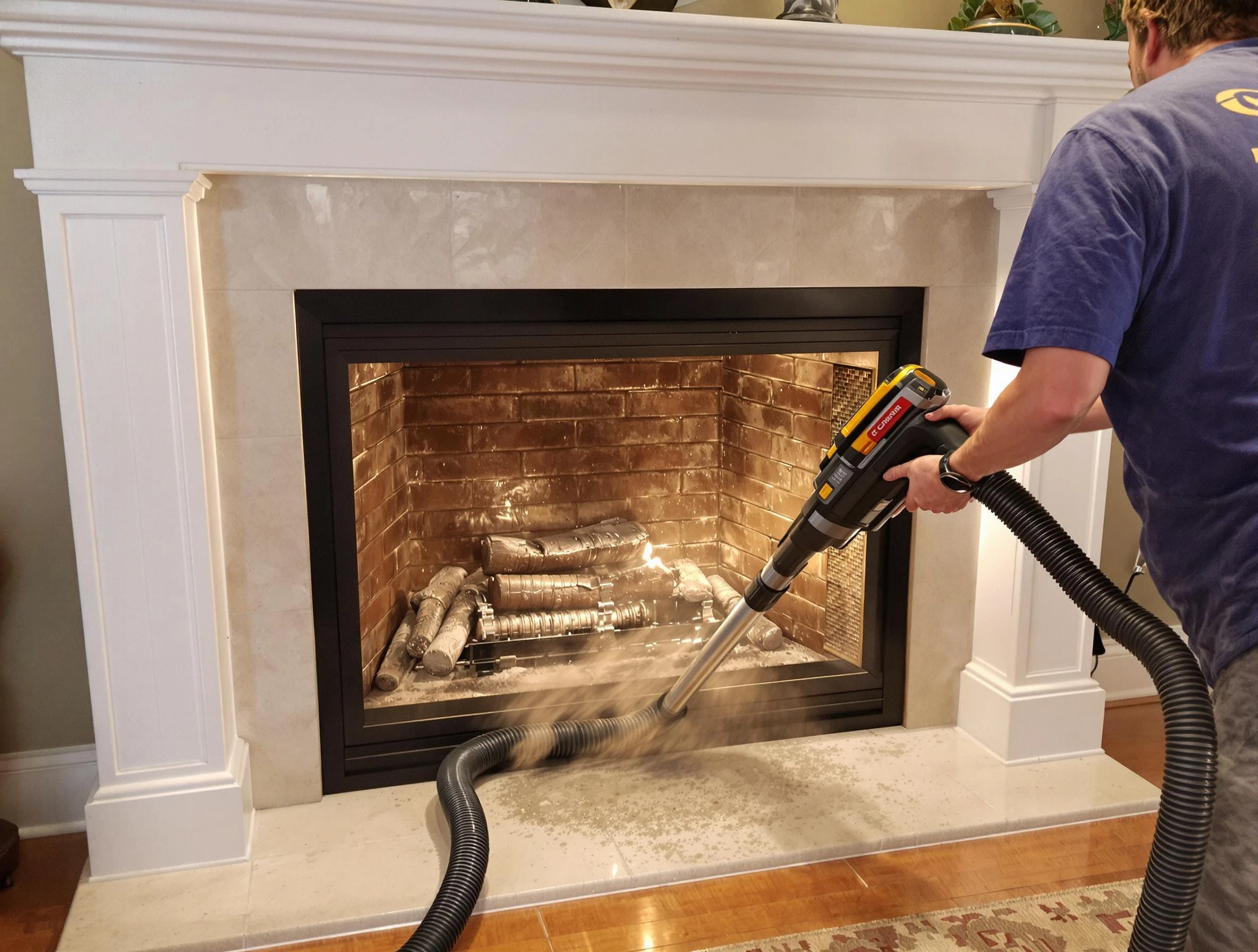 Fireplace cleaning performed by Lehi Chimney Sweep in Lehi, UT