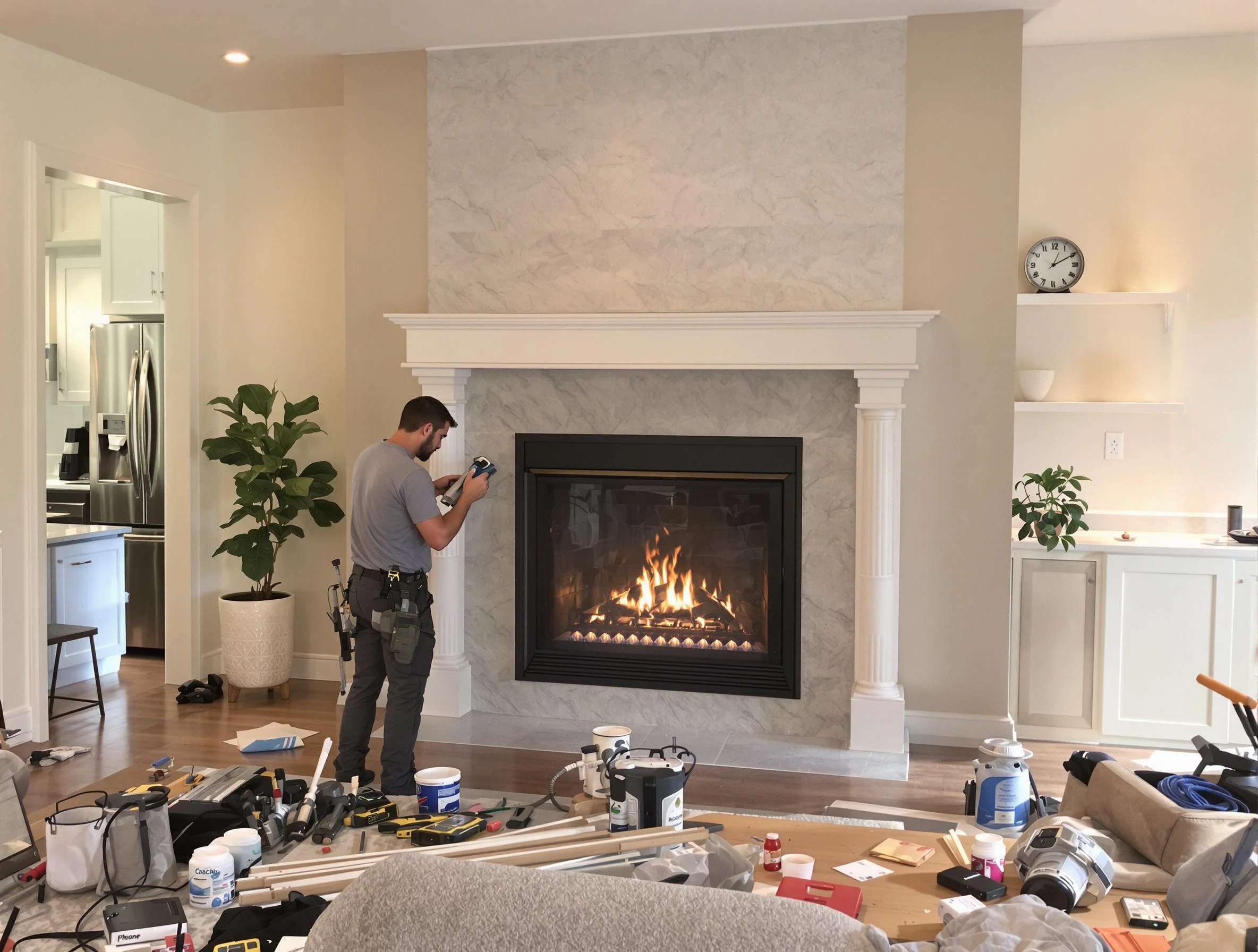 Newly installed fireplace by Lehi Chimney Sweep in Lehi, UT