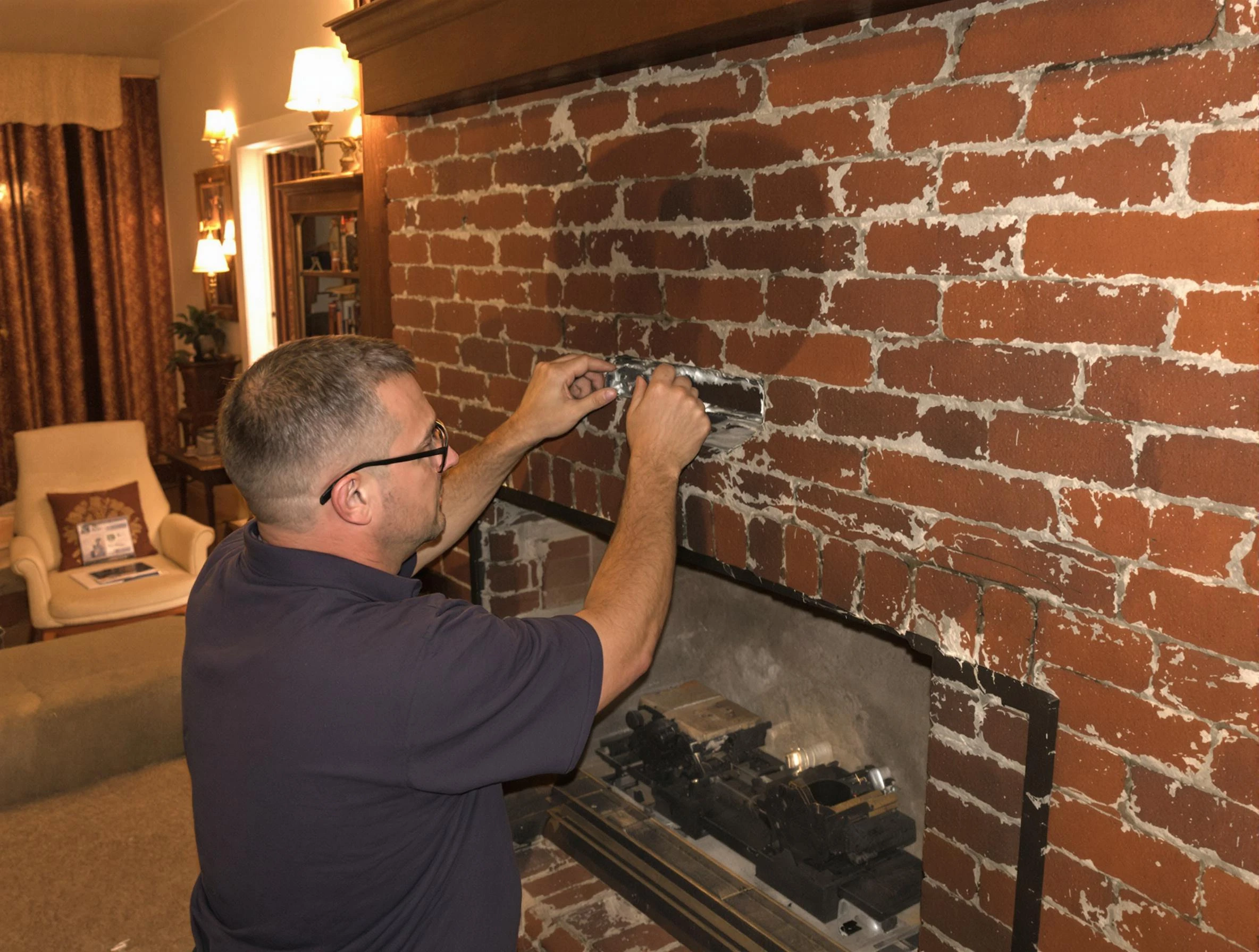 Lehi Chimney Sweep expert fixing a fireplace in Lehi, UT