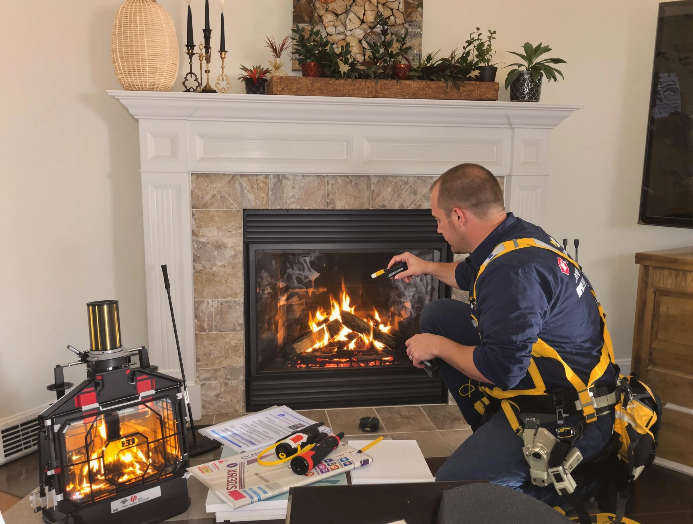 Safety-focused fireplace inspection by Lehi Chimney Sweep in Lehi, UT